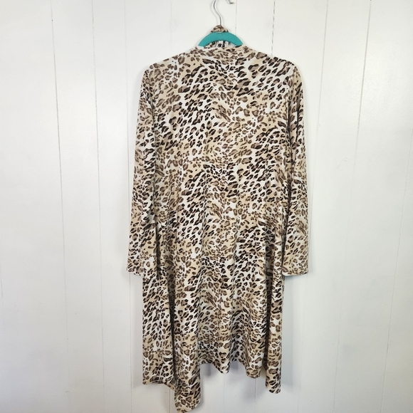 Luna Sea Trading Kimono Sleeve Robe Animal Leopard Print Beach Cover-up S/M - Picture 2 of 6
